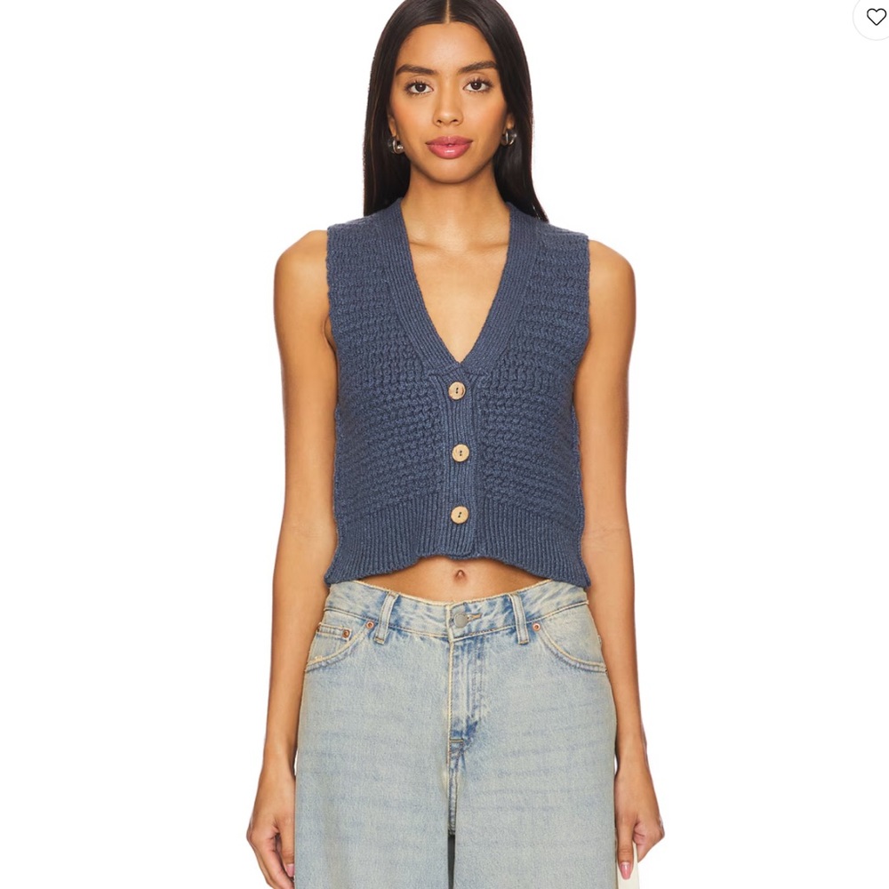 Free People x We The Free Vintage Indigo Sweater Vest